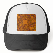 Orange Brown Mesh Mesh Hats