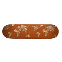 Orange brown mother earth custom skate board
