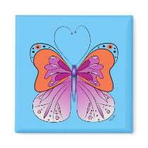 Orange  Butterfly magnet magnets