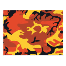 Orange Camouflage Postcard