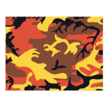 Orange Camouflage Postcard