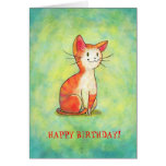 Orange Cat Greeting Card(customizable)