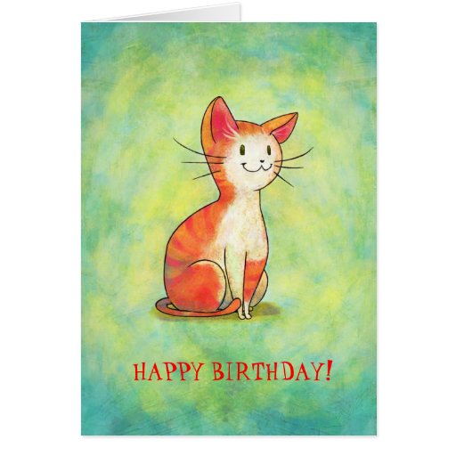 Orange Cat Greeting Card(customizable)