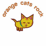 Orange Cat Lover Embroidered Embroidered Hoody
