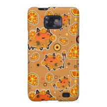 Orange Cat Pattern Samsung Galaxy S2 Case
