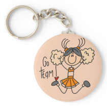 Orange Cheerleader Tshirts and Gifts Key Chain