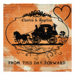 Orange Chevron This Day Forward Wedding Invite