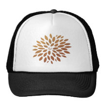 Orange Chrysanthemum Mesh Hat