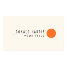 Orange circle dot off white modern minimalist business card template