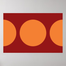 Orange Circles on Red Print