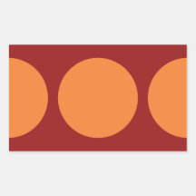 Orange Circles on Red Rectangle Stickers