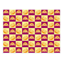 Orange Citrus Fruit Turtle Pattern Postcard
