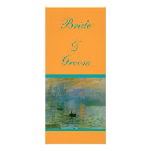 Orange Claude Monet Wedding Invitation Cards