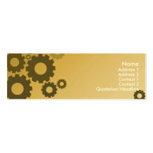 Orange Cogs - Skinny Business Card Template