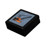 Orange Construction Crane Keepsake Box