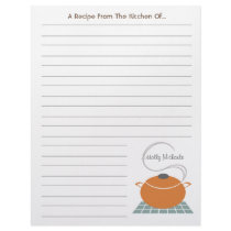 Orange Cooking Pot From The Kitchen Of..Letterhead