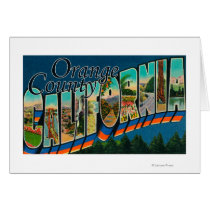 Orange County, California - Large Letter Scenes Greeting Card
