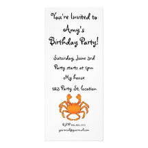 Orange crab custom invites