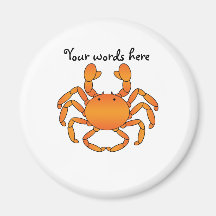 Orange crab fridge magnet