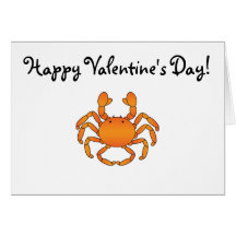 Orange crab greeting card