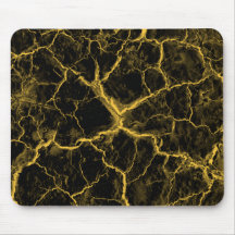 Orange Cracks on Black Mouse Pad