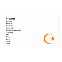Orange Crescent & Star.png Business Card Templates
