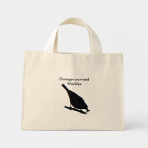 Orange-crowned Warbler silhouette Bag