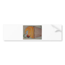 Orange Cupcake Bumper Sticker