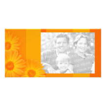 Orange Daisies personalized photo card