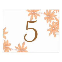 Orange Daisies Table Number Post Card