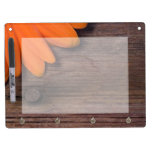 Orange Daisy and Barn Wood Dry Erase Board