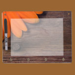 Orange Daisy and Barn Wood Dry Erase Board dry erase boards
