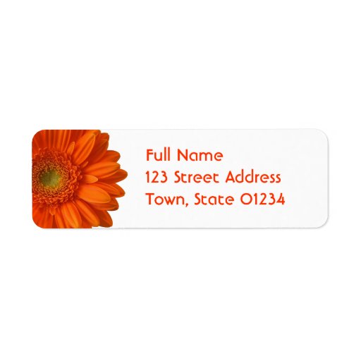 Orange Daisy Return Address Mailing Label
