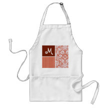 Orange Damask Pattern Aprons
