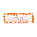 Orange Damask Swirl  Address Label