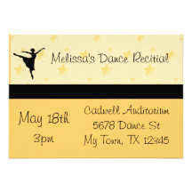 Orange Dance Recital Invitation