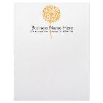 Orange Dandelion Flower Letterhead Design