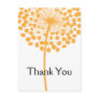 Orange Dandelion Flower Thank You Postcards 2
