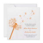 Orange Dandelion Wedding Invitation