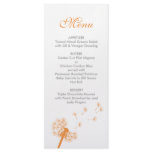 Orange Dandelion Wedding Menu Full Color Rack Card