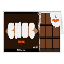 Orange de Chocalate d'amour de la barre de chocola Carte