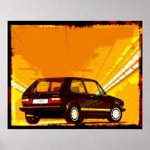 Orange de GTi MkI de golf Posters