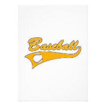 Orange de logo de base-ball cartons d'invitation personnalisés