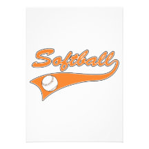 orange de logo des textes de manuscrit du base-bal invitations personnalisées