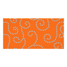Orange diamonds swirls photo cards