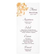 Orange Dogwood Flower Menu Card Rack Card Template