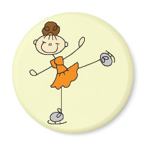 Orange Dress Figure Skater Tshirts and Gifts Refrigerator Magnets