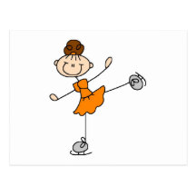 Orange Dress Figure Skater Tshirts and Gifts Post Card