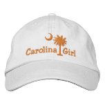 Orange Embroidred Carolina Girl Palmetto Hat Embroidered Hat