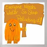 orange everyone needs water posters